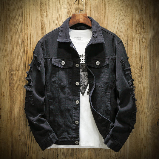 Men's Casual Denim Jacket - Single Breasted Cardigan
