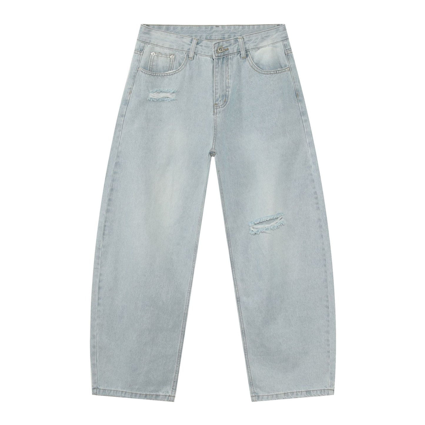 Nirben Denim Distressed Flare Wide-Leg Jeans - Multi-Purpose Long Pants