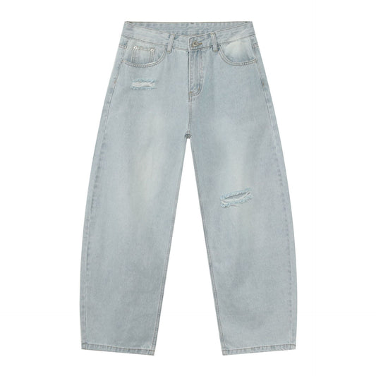 Nirben Denim Distressed Flare Wide-Leg Jeans - Multi-Purpose Long Pants