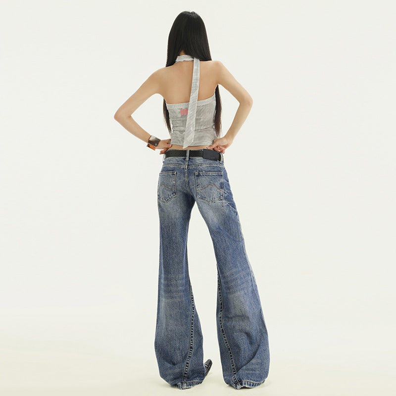 Women's Low-Waist Flared Jeans - Premium Japanese Denim