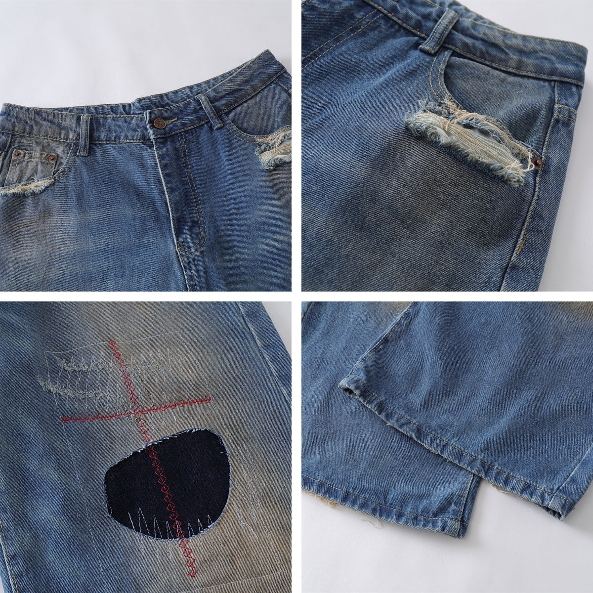 Premium Distressed Straight Leg Jeans – Japanese Denim