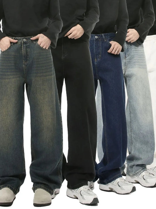 Premium Wide Leg Jeans with Pockets - Japanese Denim