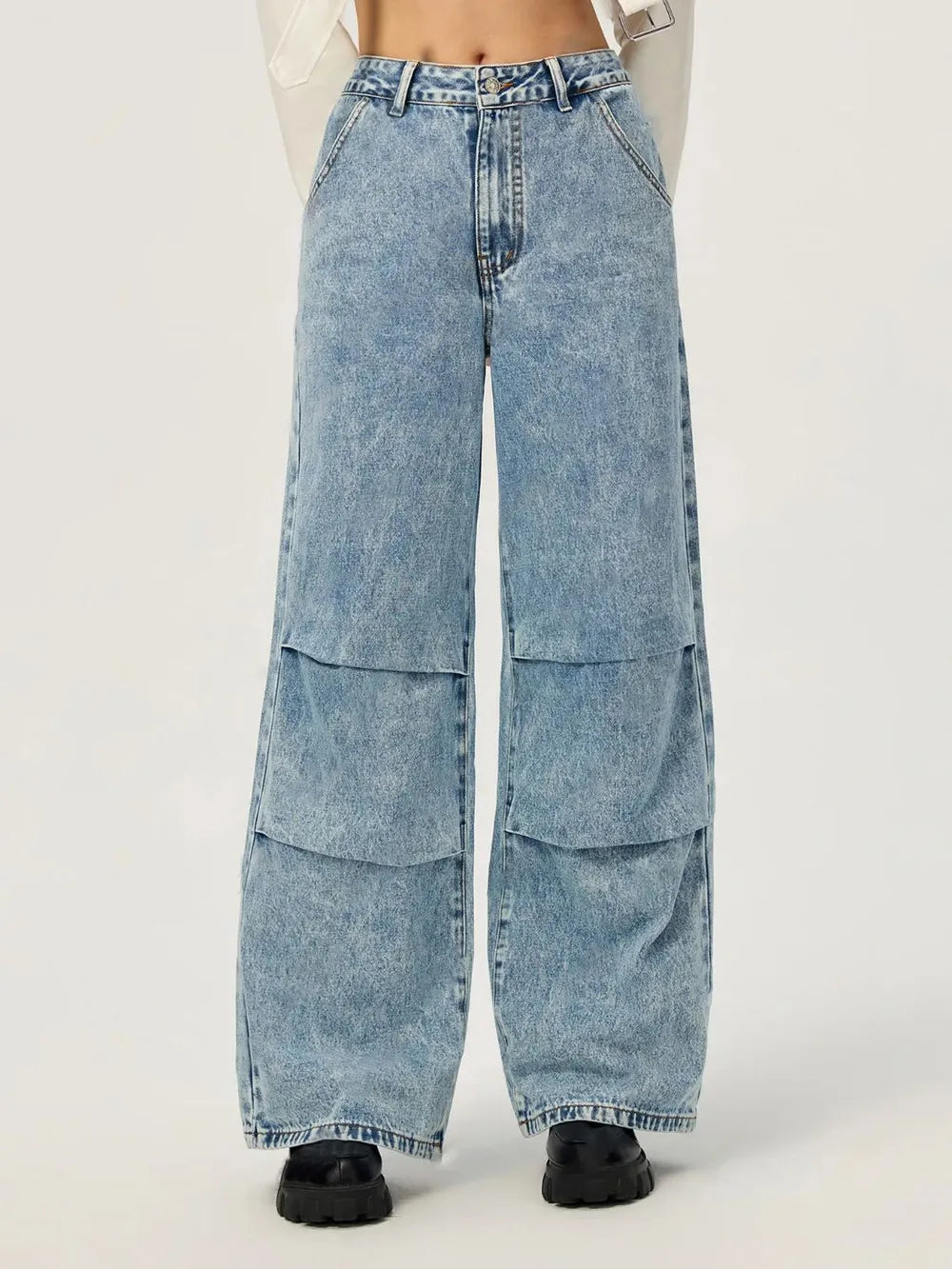 Premium Wide Leg Jeans with Pockets - Japanese Denim