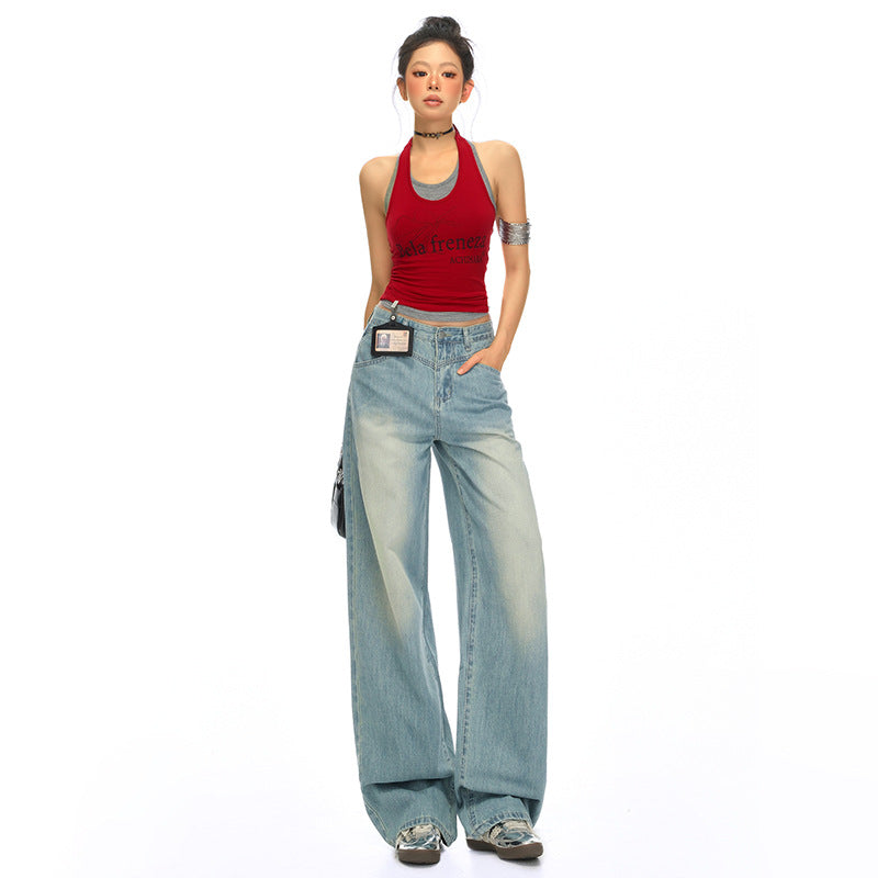 Women's Wide-Leg Slim-Fit Tencel Jeans for Petite Sizes