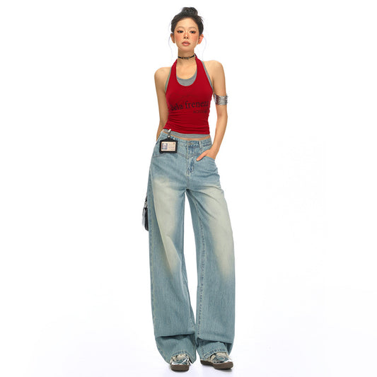 Women's Wide-Leg Slim-Fit Tencel Jeans for Petite Sizes