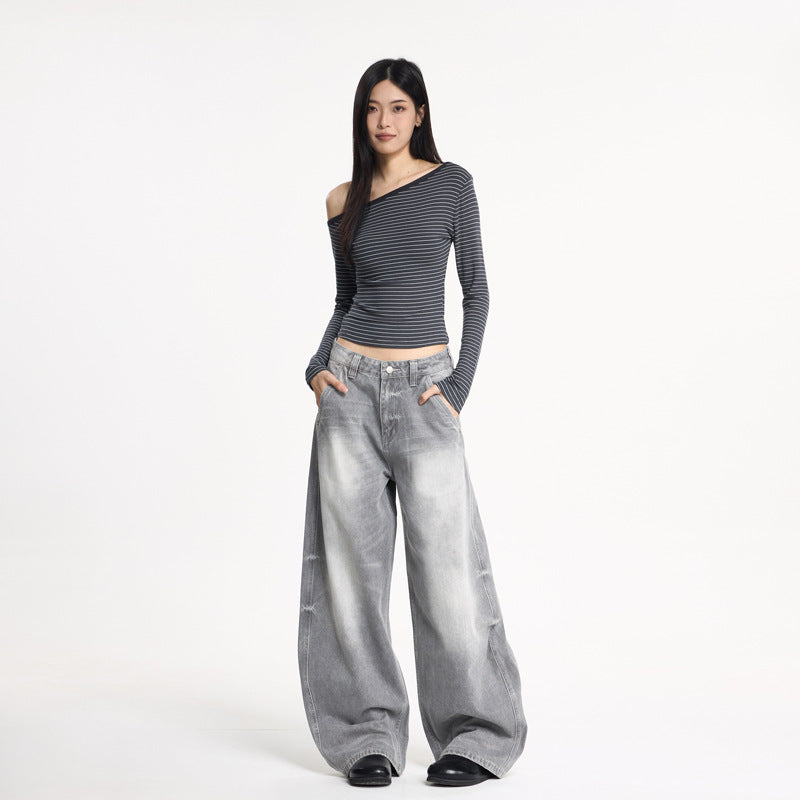 Unisex Wide Leg Denim Pants - Oversized Relaxed Fit Street Style Jeans