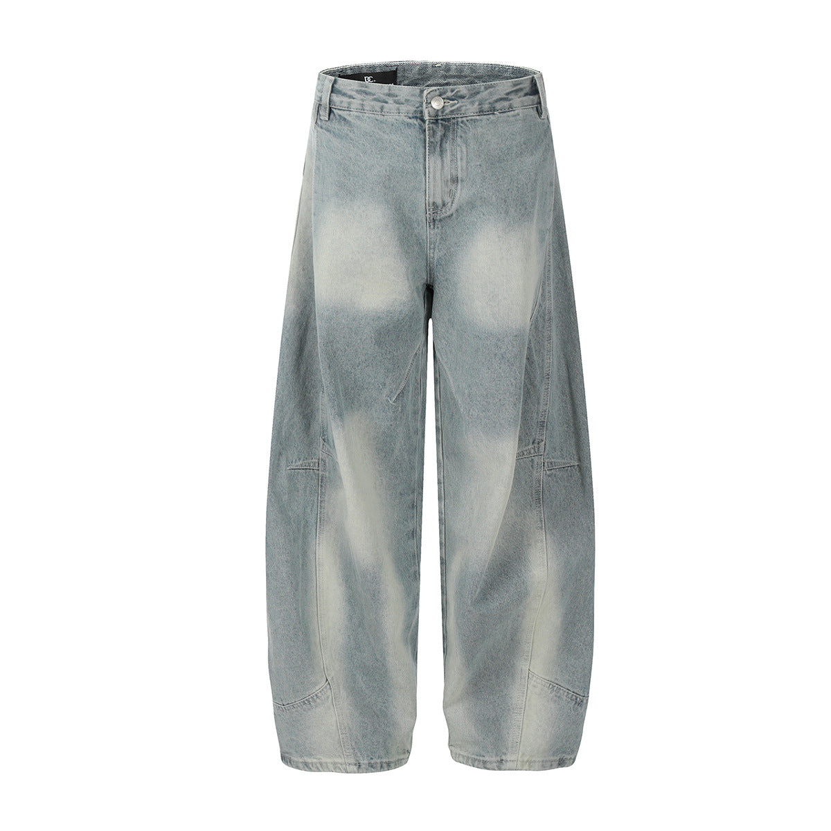 Curved Knife Washed Cowboy Vibe Wide Leg Pants