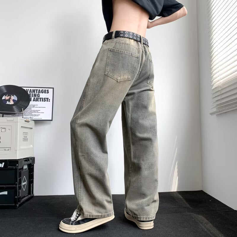 Premium Japanese Denim Straight Leg Jeans - Vintage Mud Dye