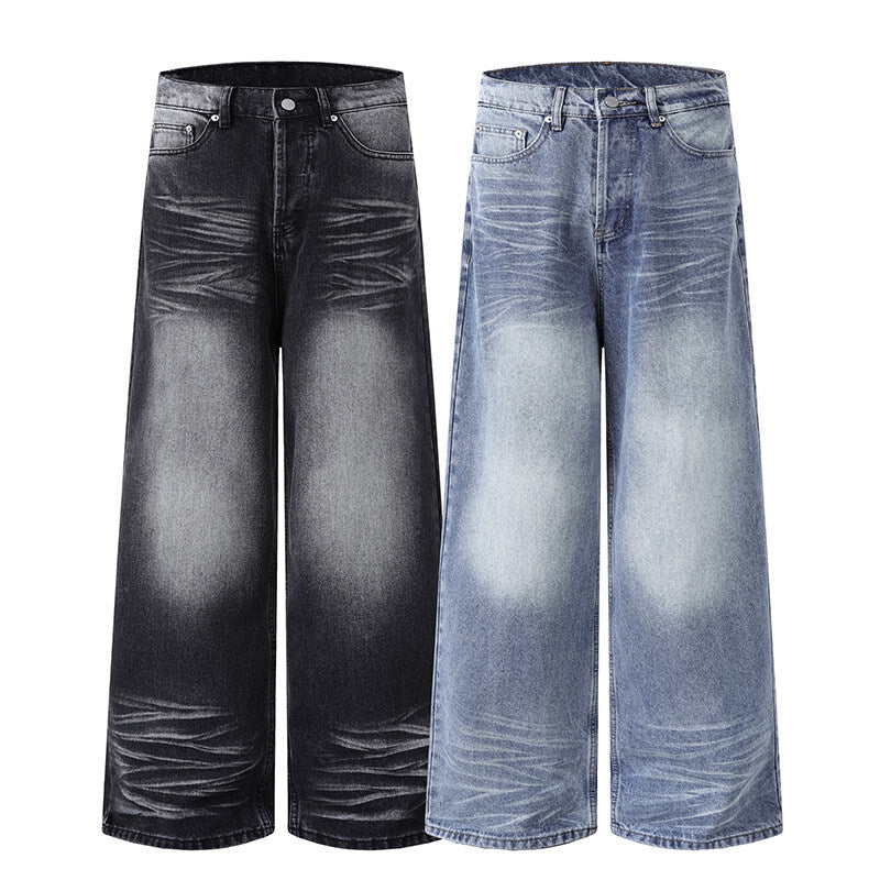 Premium Washed Straight Leg Jeans & Casual Pants