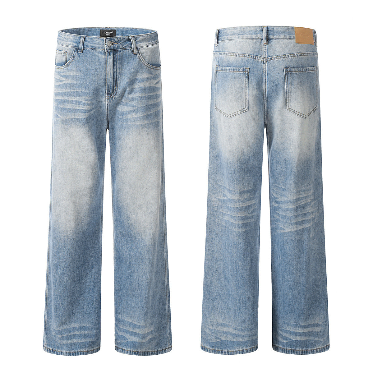 Drape Loose Casual Denim Pants for Men and Women