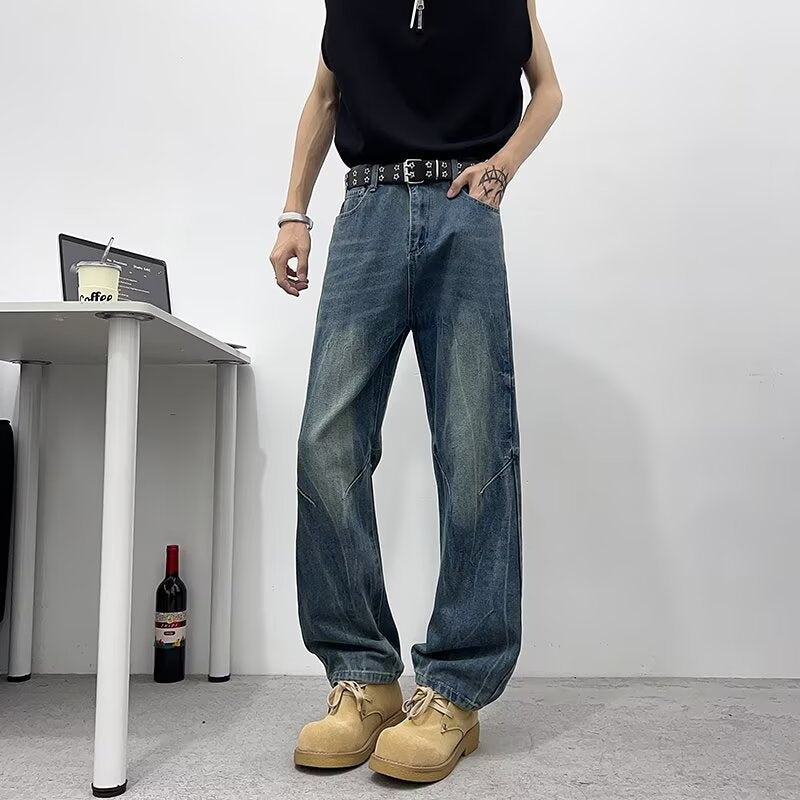 Retro Loose Casual Distressed Slimming Straight Leg Pants