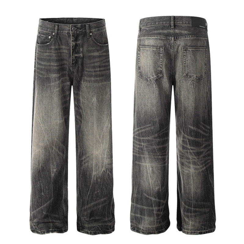 Premium Washed Denim Jeans - Modern Street Style
