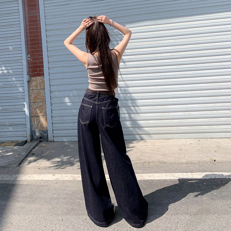 Women's Loose Fit Wide-Leg Denim Trousers