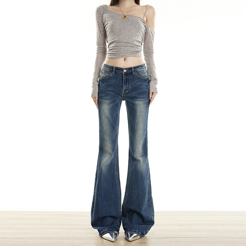 Trendy Women’s Street Style Skinny Flare Jeans - Low Waist Slim Fit
