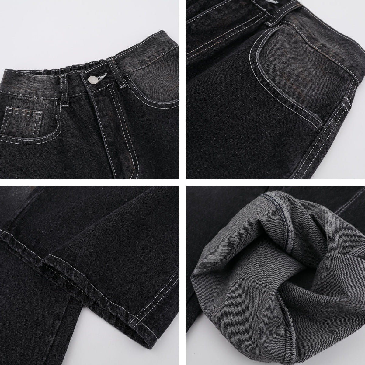 Washed Straight Jeans for Men - Loose Slimming Design Trousers