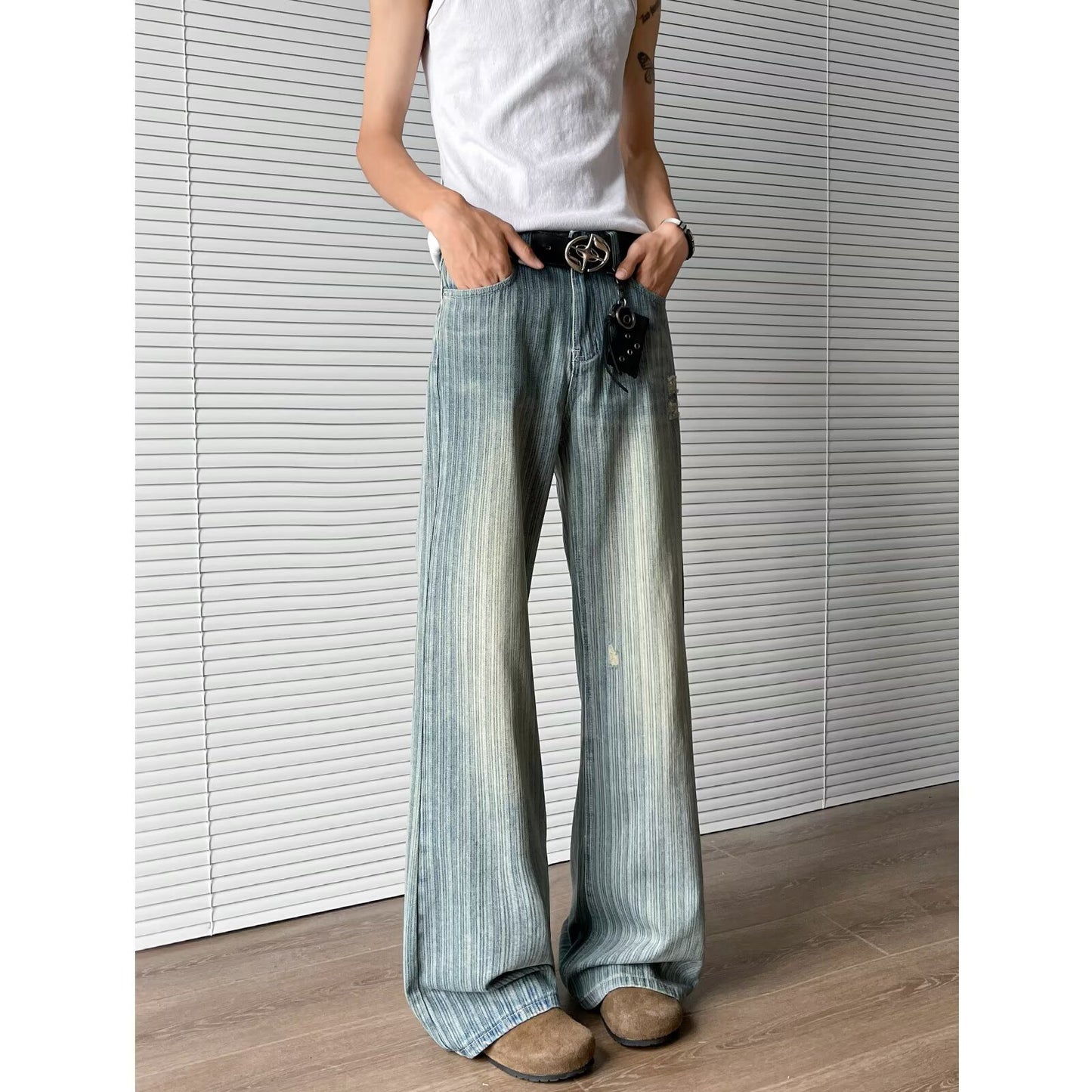 Cowboy High Street Micro Horn Slimming Casual Pants
