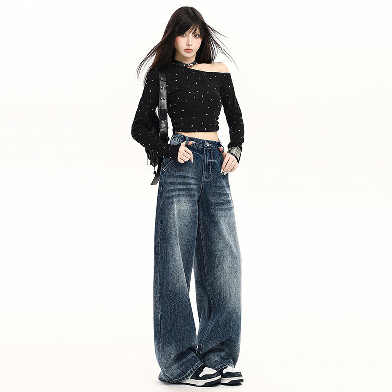 High-Fall Straight Leg Wide-Leg Casual Pants for Women - Summer Fashion Loose Fit Style