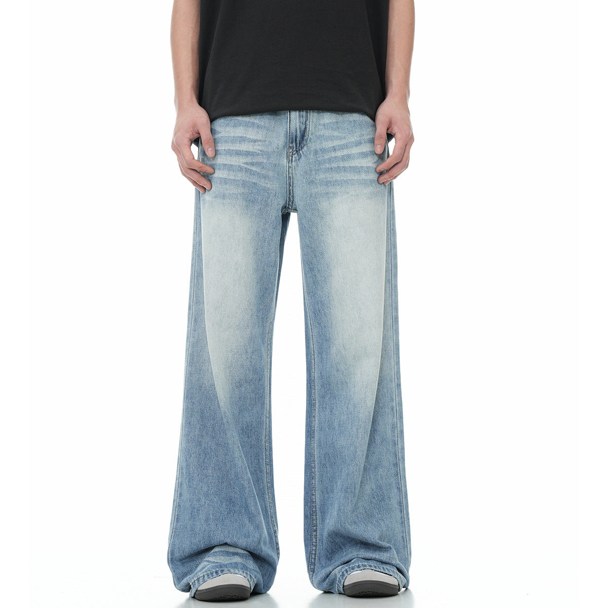 Drape Loose Casual Denim Pants for Men and Women