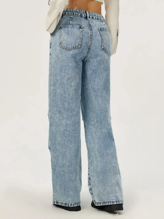 Premium Wide Leg Jeans with Pockets - Japanese Denim