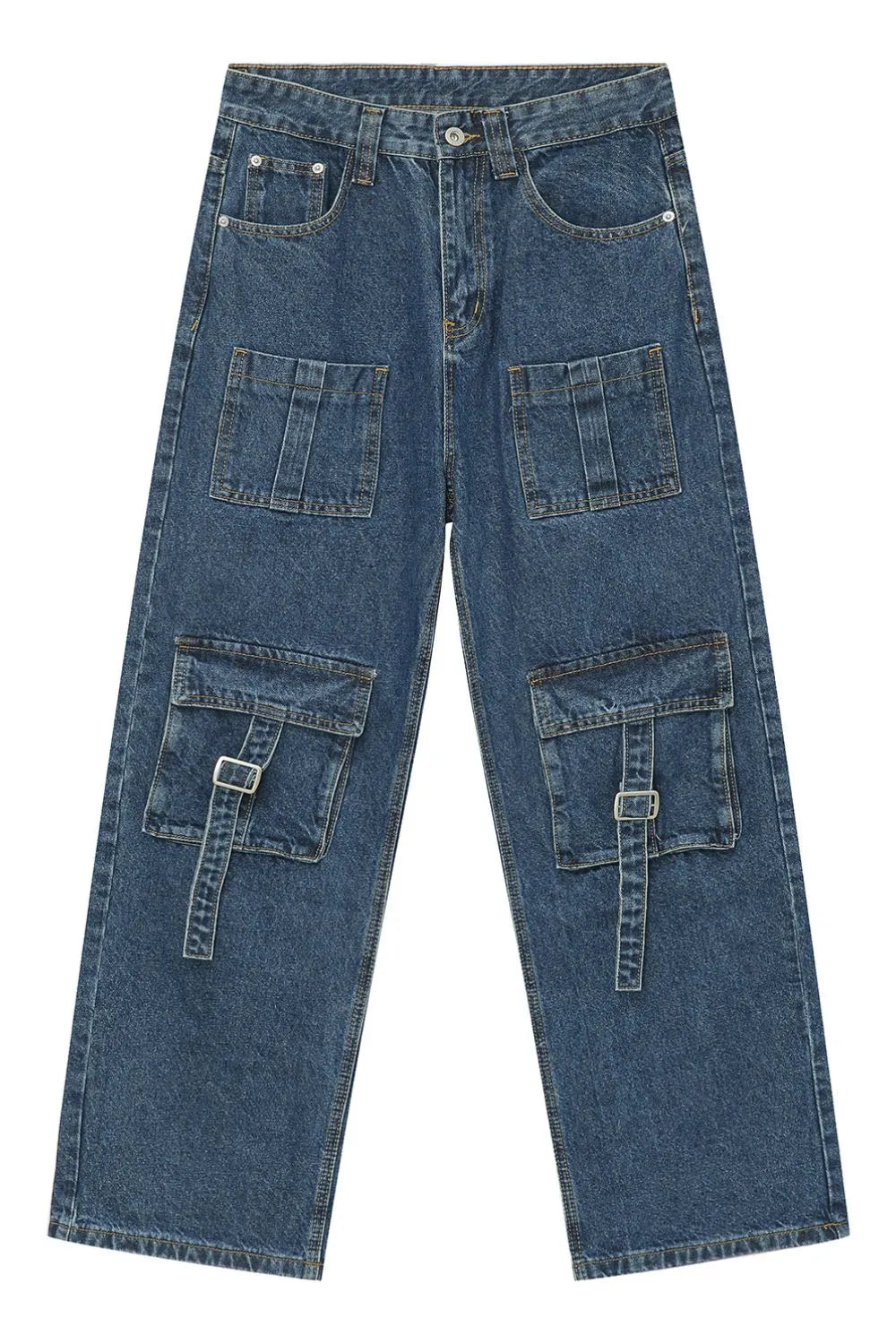 Mid Rise Men's Jeans with Cargo Pockets - Premium Japanese Denim