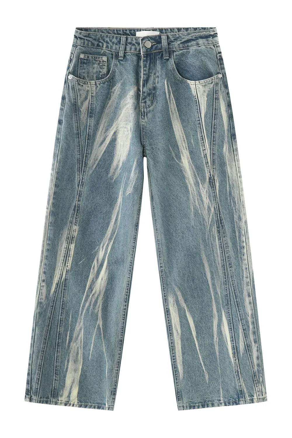Paint Wide Leg Men's Jeans with Pockets - Premium Japanese Denim