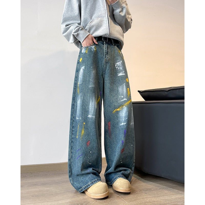 Versatile Design Couple Wide Leg Straight Leg Pants