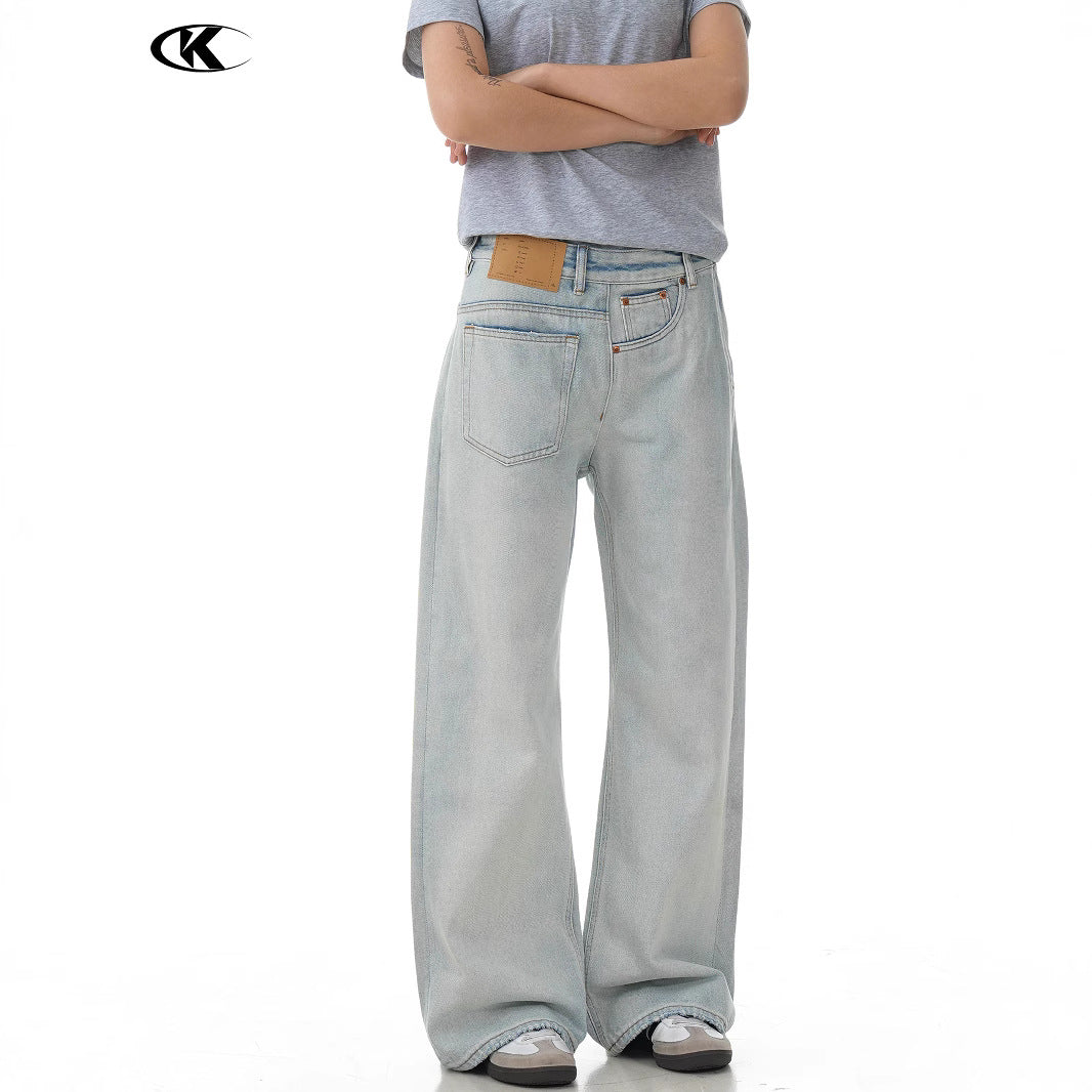 Unique Design Loose Fit Trendy Slimming Casual Stacked Long Pants