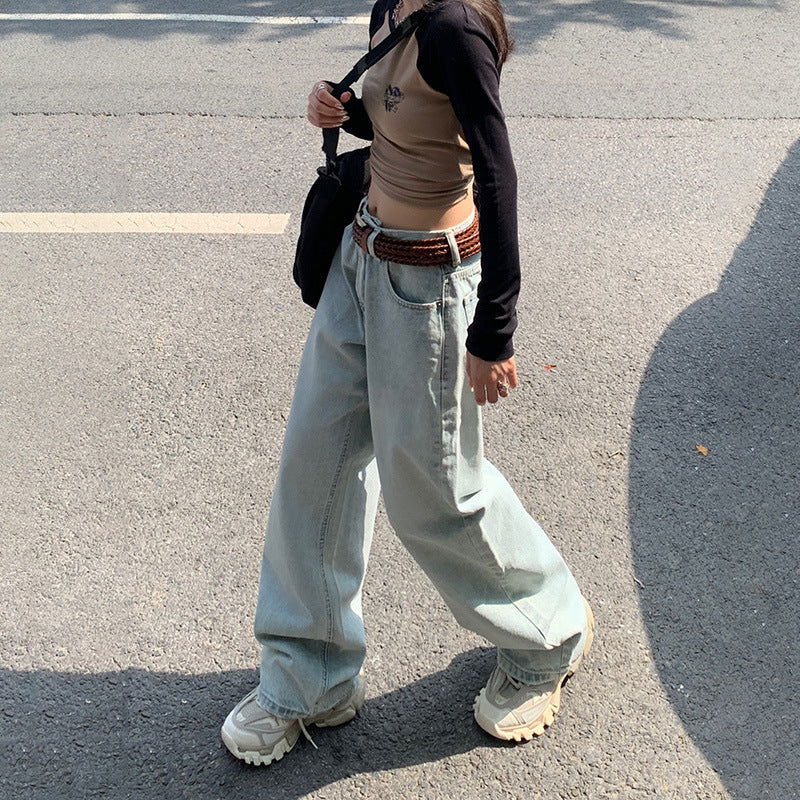 Women's Loose Wide-Leg Pants – Versatile Summer Drape Straight Leg Jeans