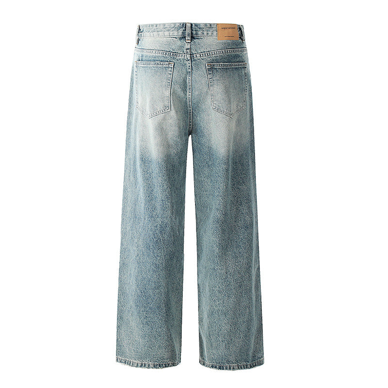 Premium Japanese Denim Loose Jeans with Distressed Finish