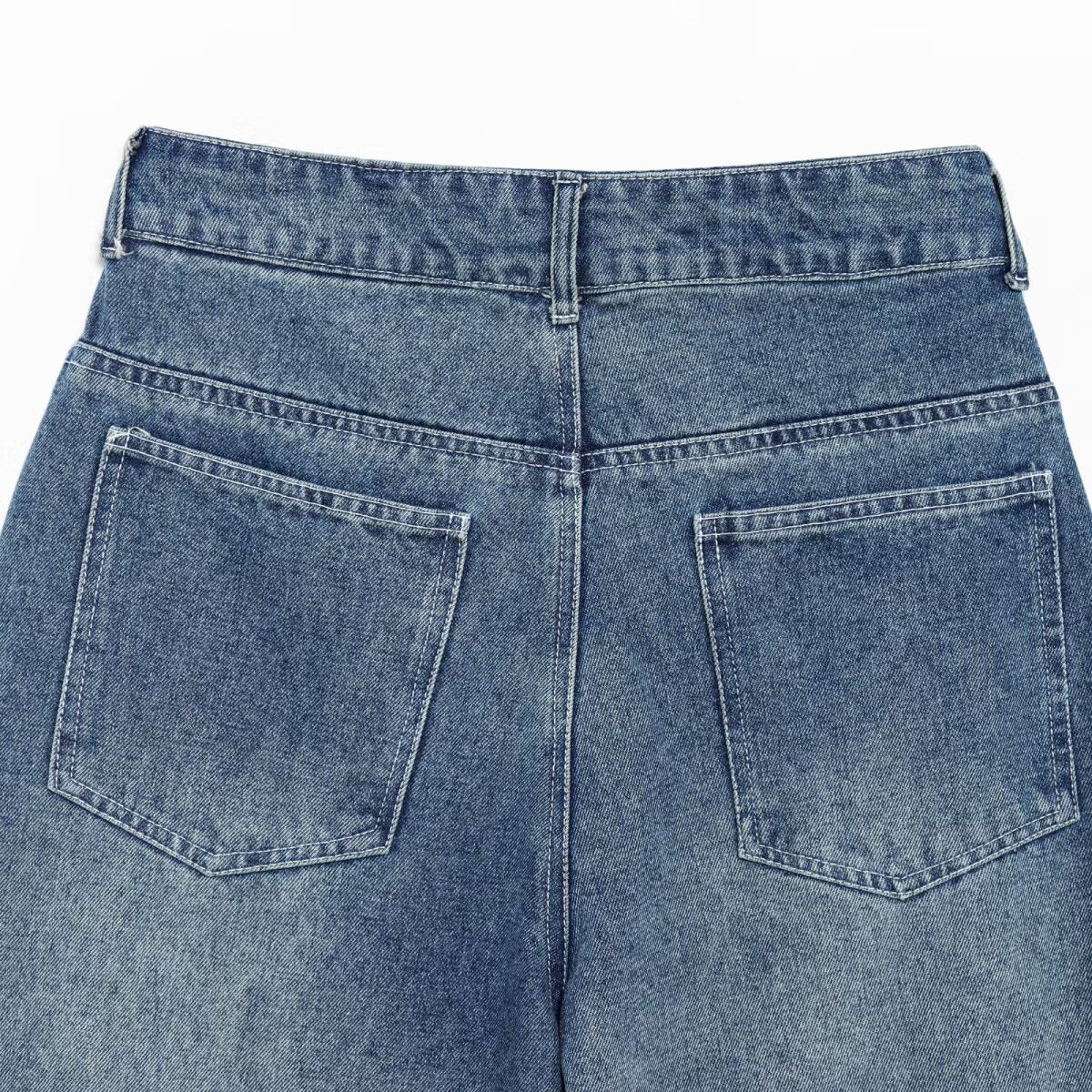 Old Long Wide Leg Jeans for Women - Dark Blue