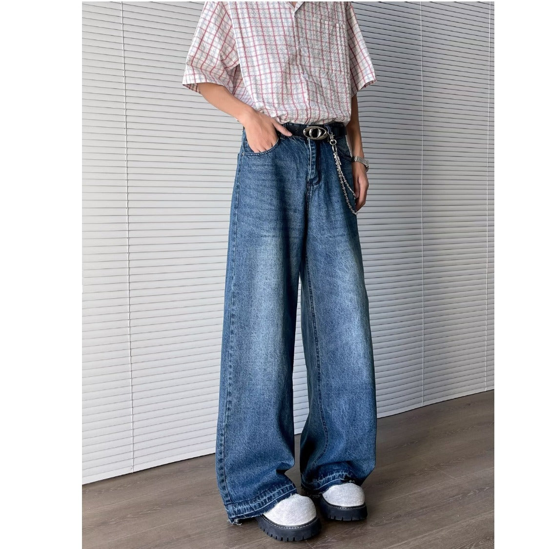 Retro Washed Loose Straight Leg Hanging Casual Pants