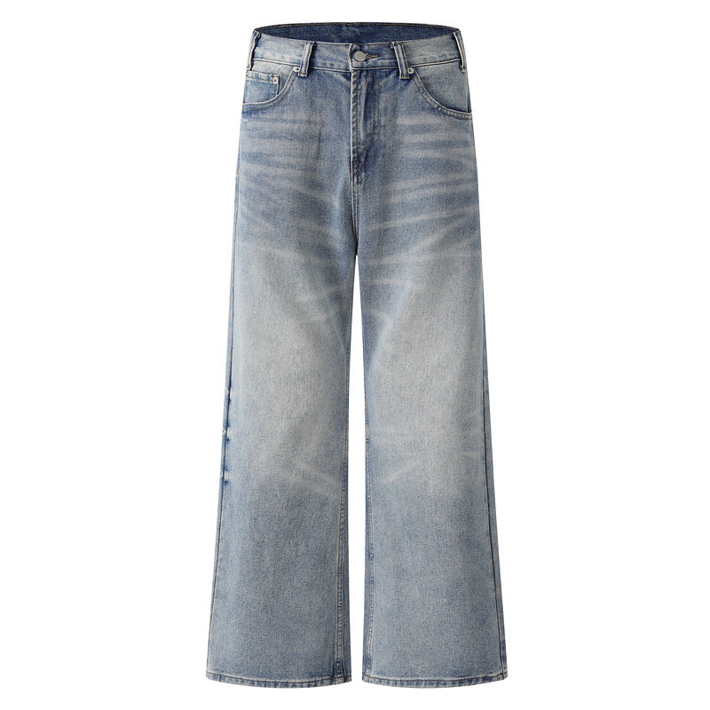 Lightning Pattern Flared Jeans - Men's Retro Vintage Loose Pants