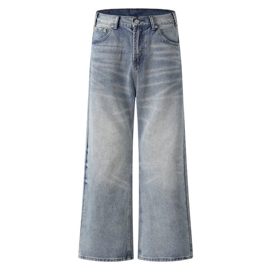 Lightning Pattern Flared Jeans - Men's Retro Vintage Loose Pants