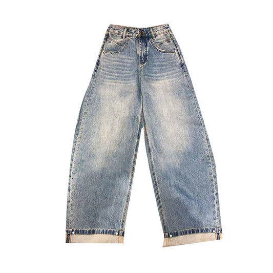 Slimming Flare Jeans Women's High Waist Loose Denim Wide Leg Pants