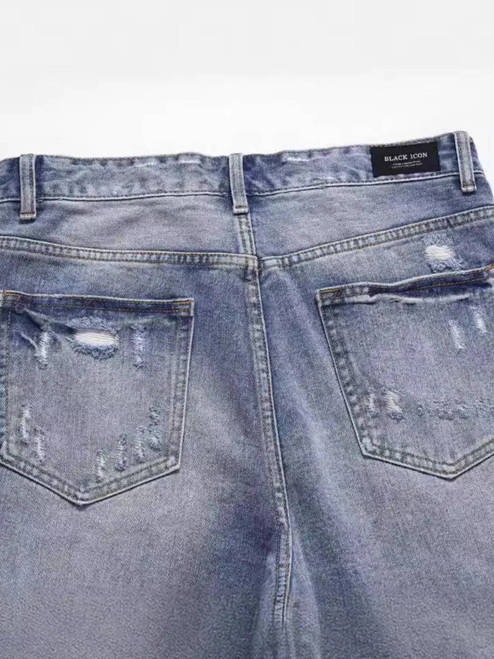 Men's Distressed Denim Bermuda Shorts - Premium Japanese Craftsmanship