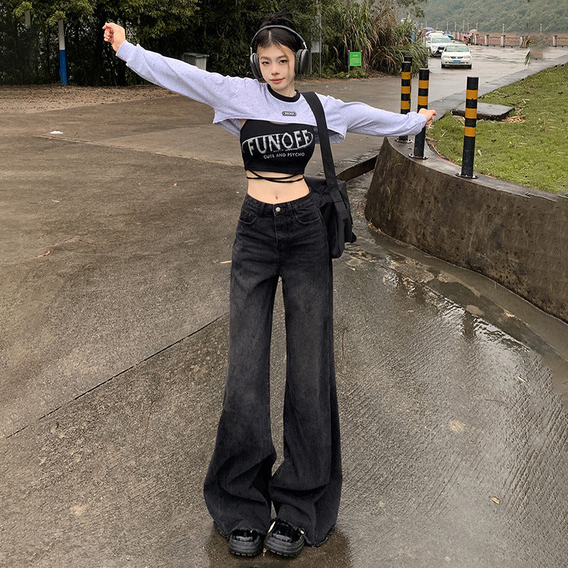 Women's Wide-Leg Flared Jeans – Summer Loose Trumpet Pants