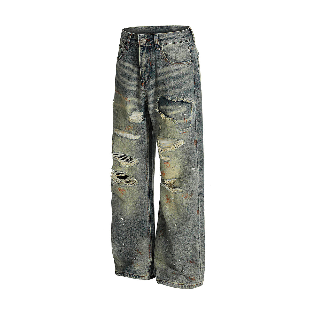 Personalized Long Denim Straight Leg Pants for Men