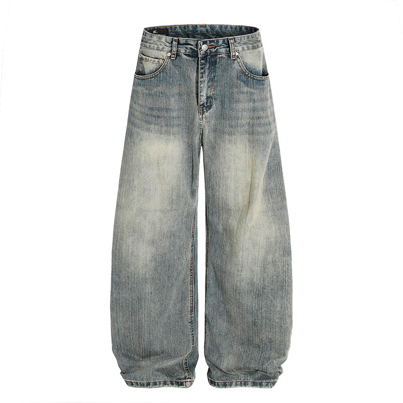 Used Washed Bamboo Striped Jeans - Premium Japanese Denim