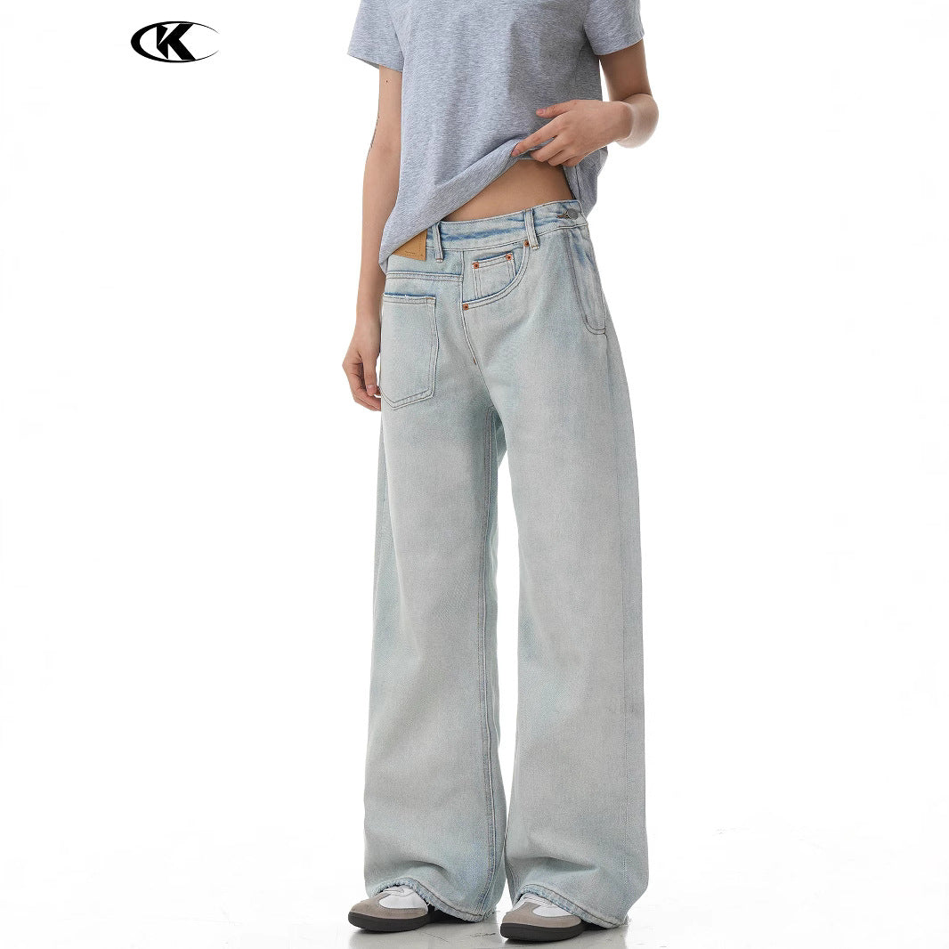 Unique Design Loose Fit Trendy Slimming Casual Stacked Long Pants