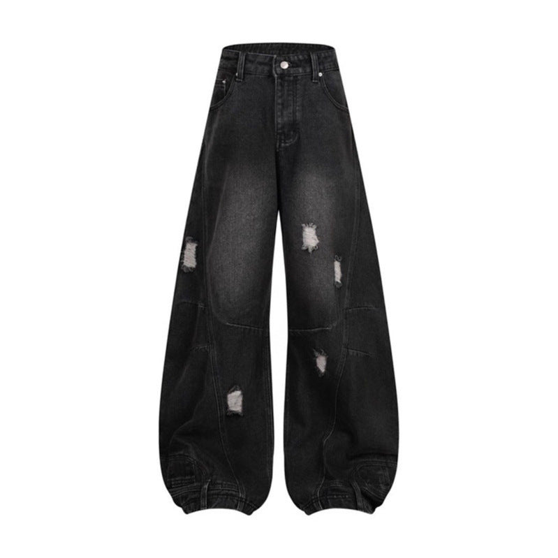 Premium Japanese Denim Knife Jeans - Distressed Loose Fit