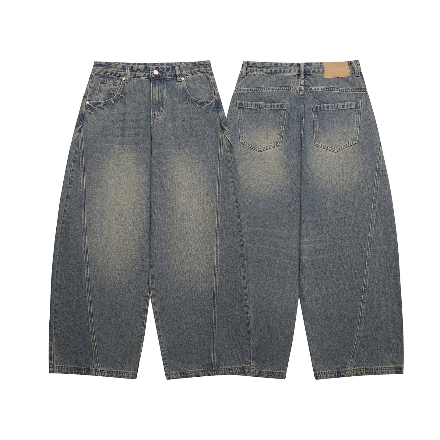 Loose Fit Wide Leg Knife-Edge Denim Pants - Premium Japanese Denim