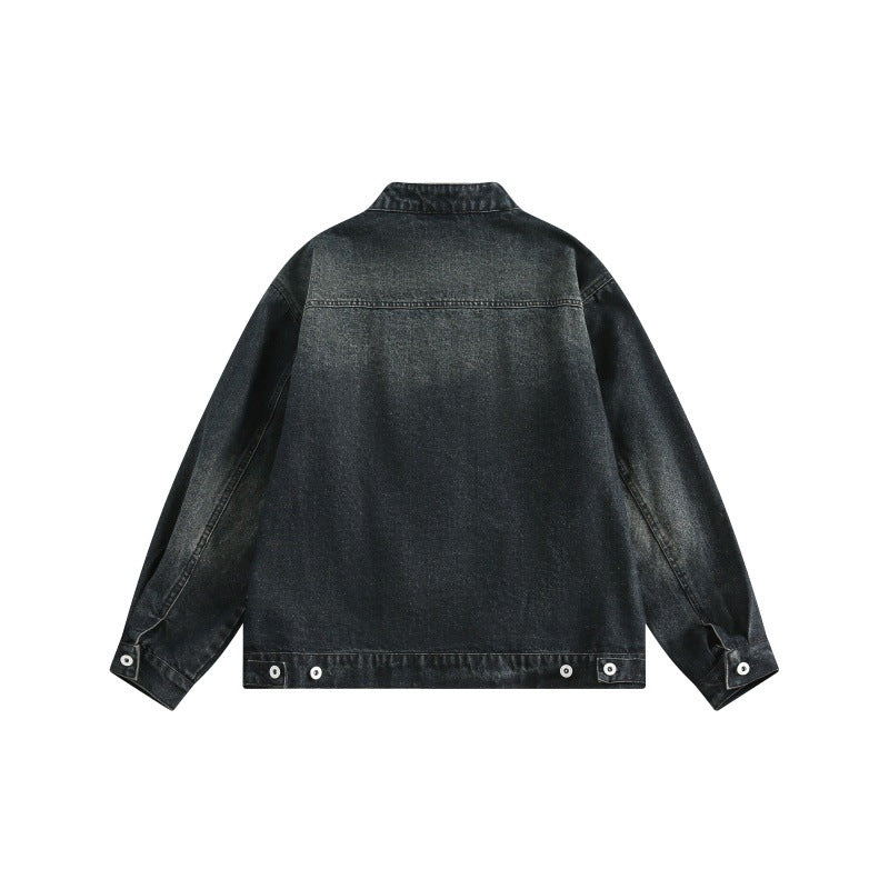 Retro Cityboy Washed Denim Jacket - Versatile Outerwear