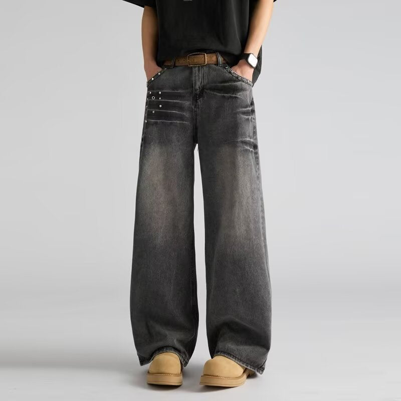 Men's Loose Fit Slimming Straight Leg Cowboy Pants for Spring and Summer