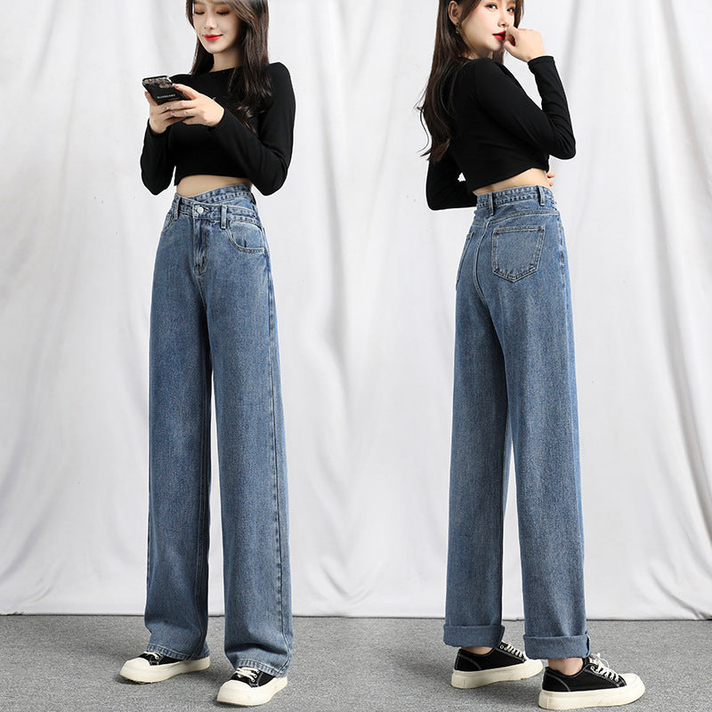 Irregular High Waist Slimming Jeans for Women - Spring Collection