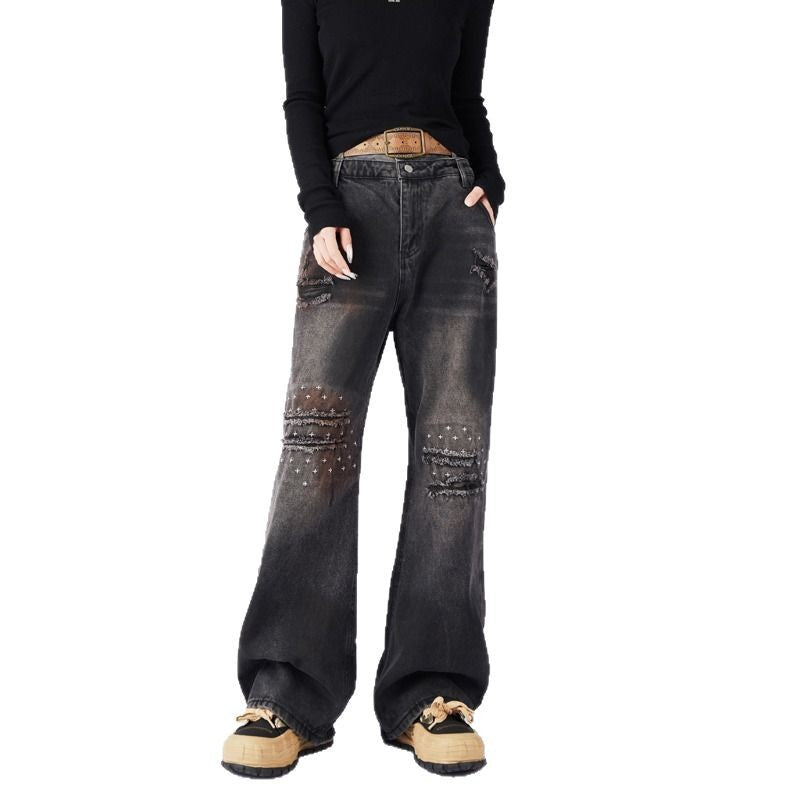 Premium High Street Dirty Dyed Washed Denim Jeans for Men