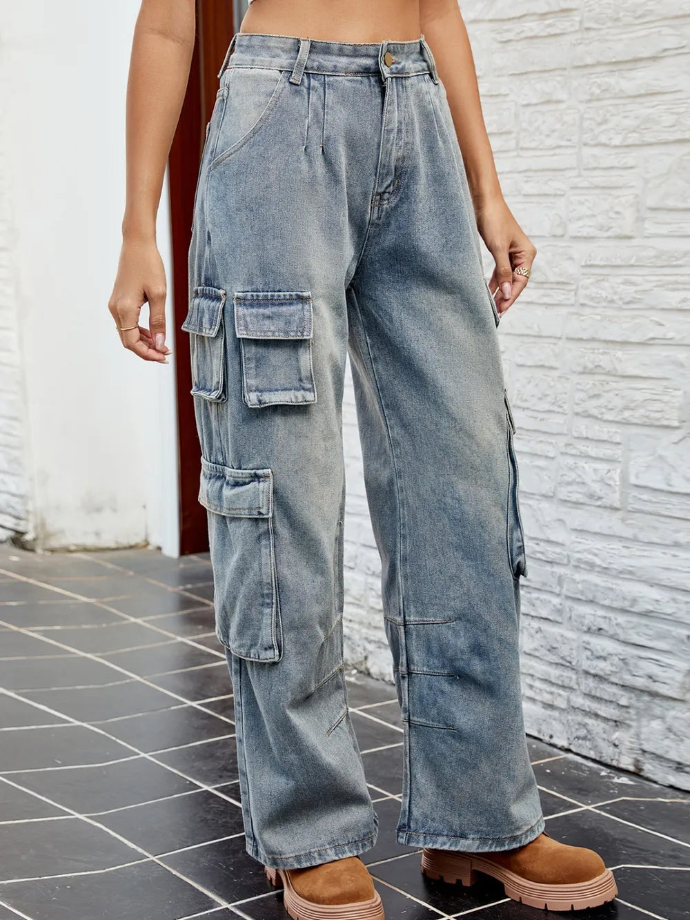 Premium Washed Jeans with Pockets
