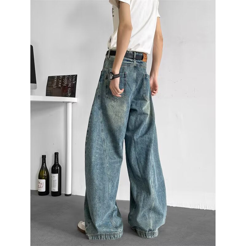 Bending Knife Denim Casual Pants for Men and Women