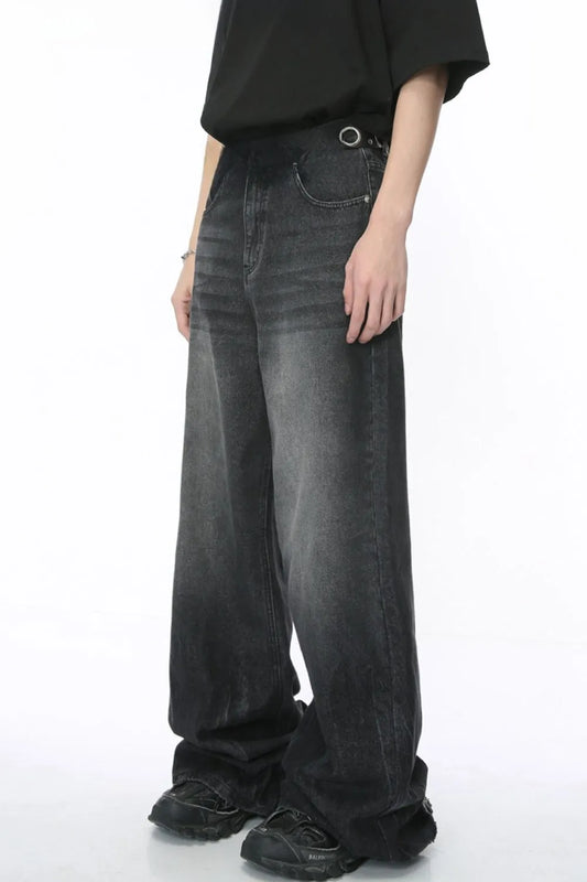 Premium Wide Leg Jeans with Pockets - Japanese Denim