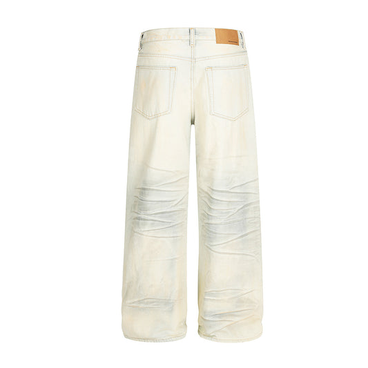 Ripped Denim Loose Wide Leg Pants - Premium Japanese Denim