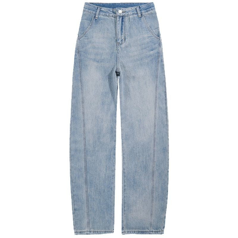 Light-Colored Wide-Leg Jeans for Women - Summer New Arrival with Split Design